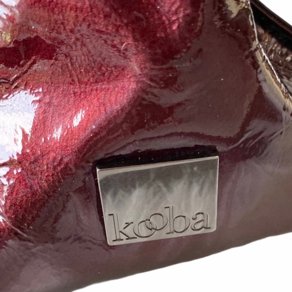 Kooba ❁ Bonnie Patent Leather Mini Bow Top Handle Handbag Bag ❁ Purple Merlot ❁ - Picture 6 of 17